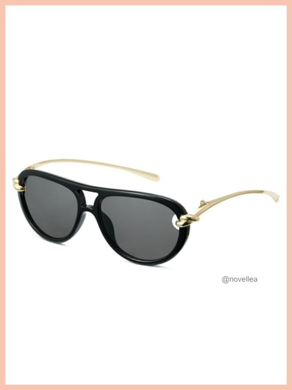 Retro Oversize Aviator Sunglasses Women UV Protection PC Frame Metal Temples